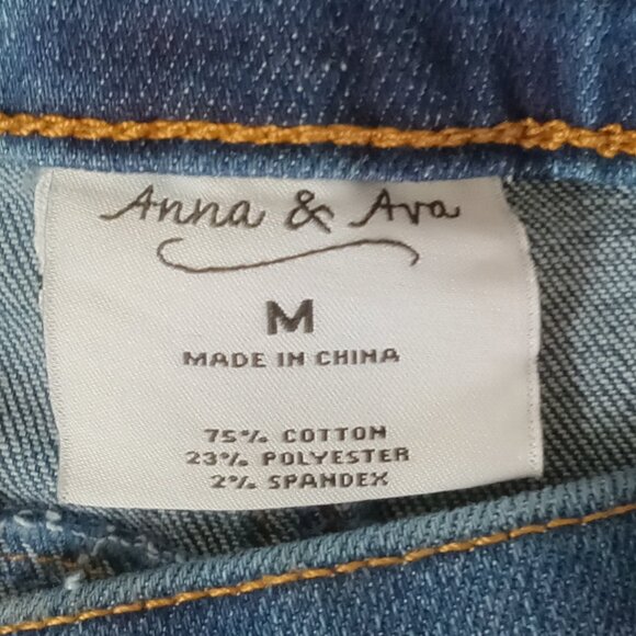 Bell-Bottom Double-Breasted Button Stretch Jeans by ANNA & AVA - Picture 6 of 6